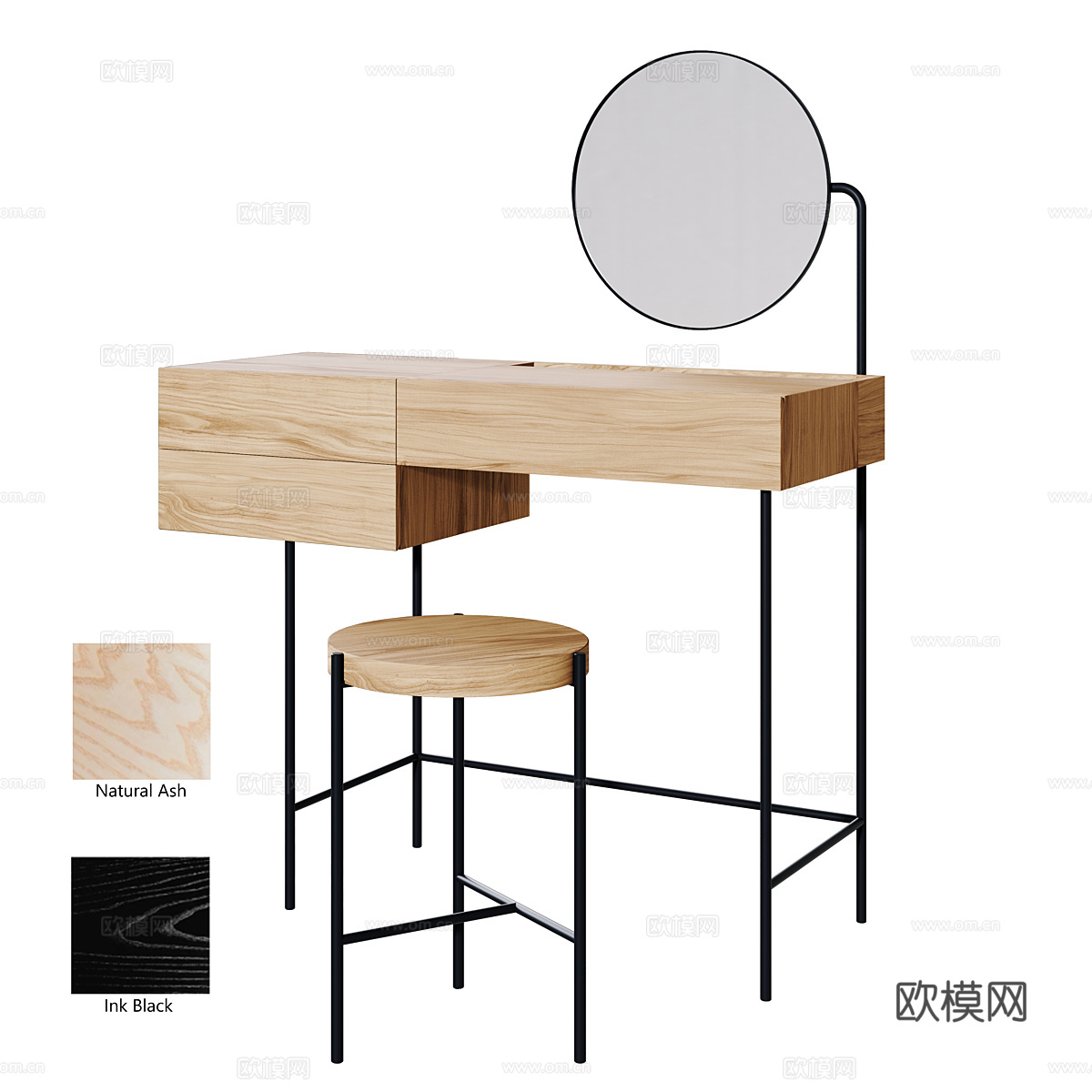 现代极简梳妆台3d模型