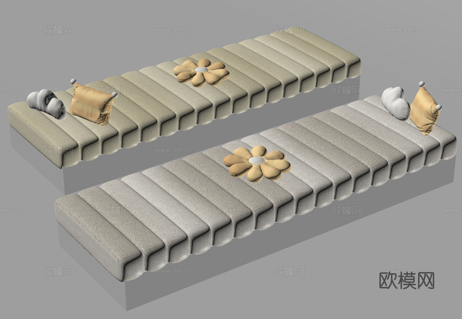 垫子 飘窗垫 抱枕su模型