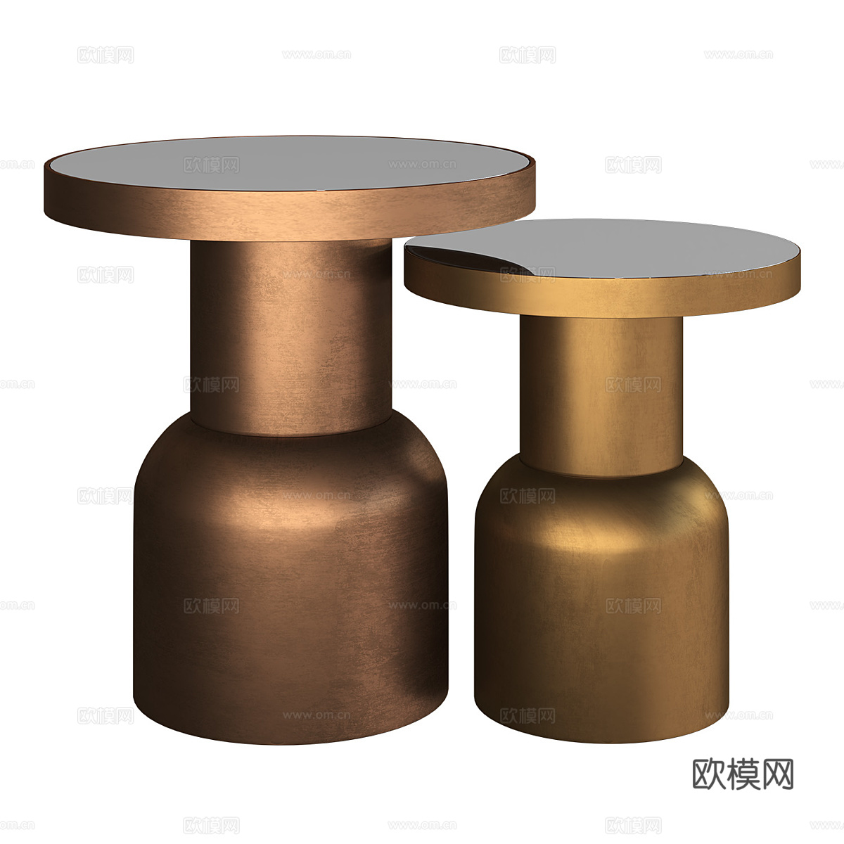 现代轻奢金属边几3d模型