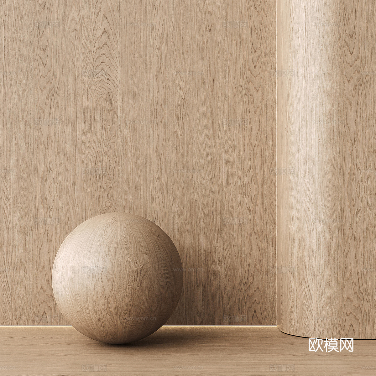 橡木木饰面材质3d模型