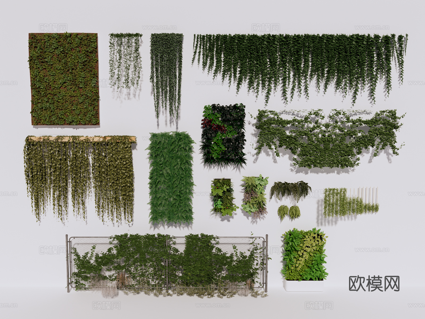 绿植墙 植生墙 藤曼su模型