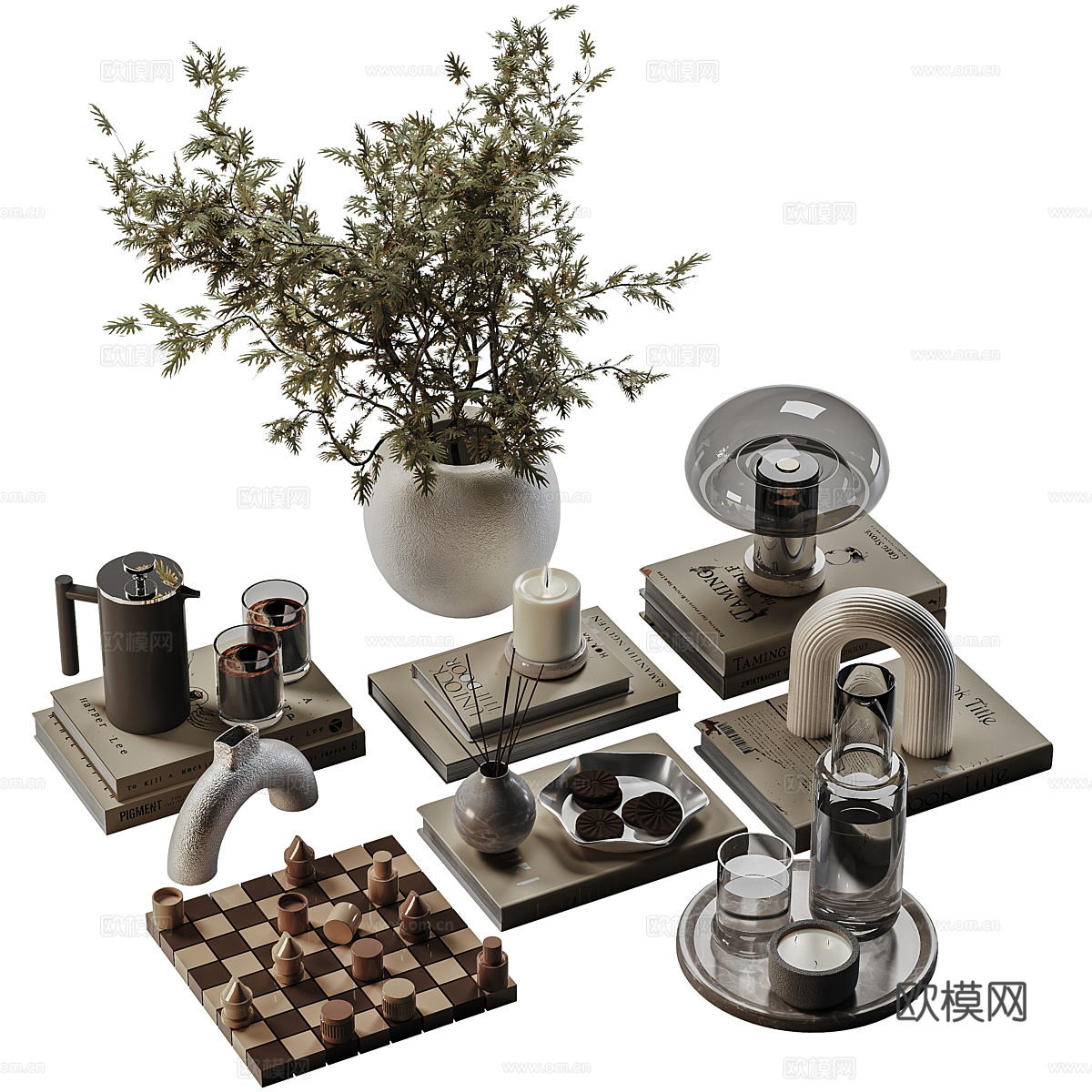 新中式侘寂饰品摆件3d模型