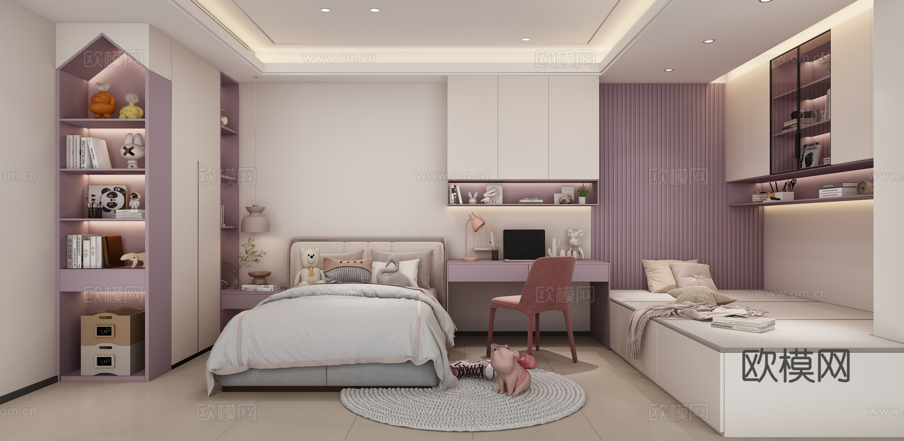 现代女儿房3d模型