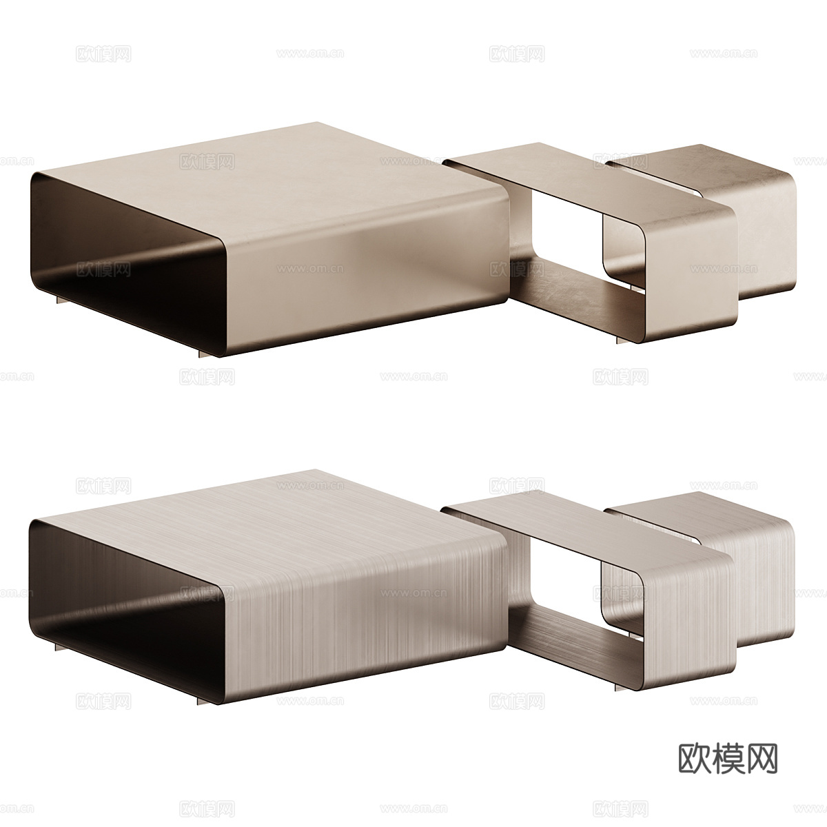 现代意式极简金属茶几3d模型