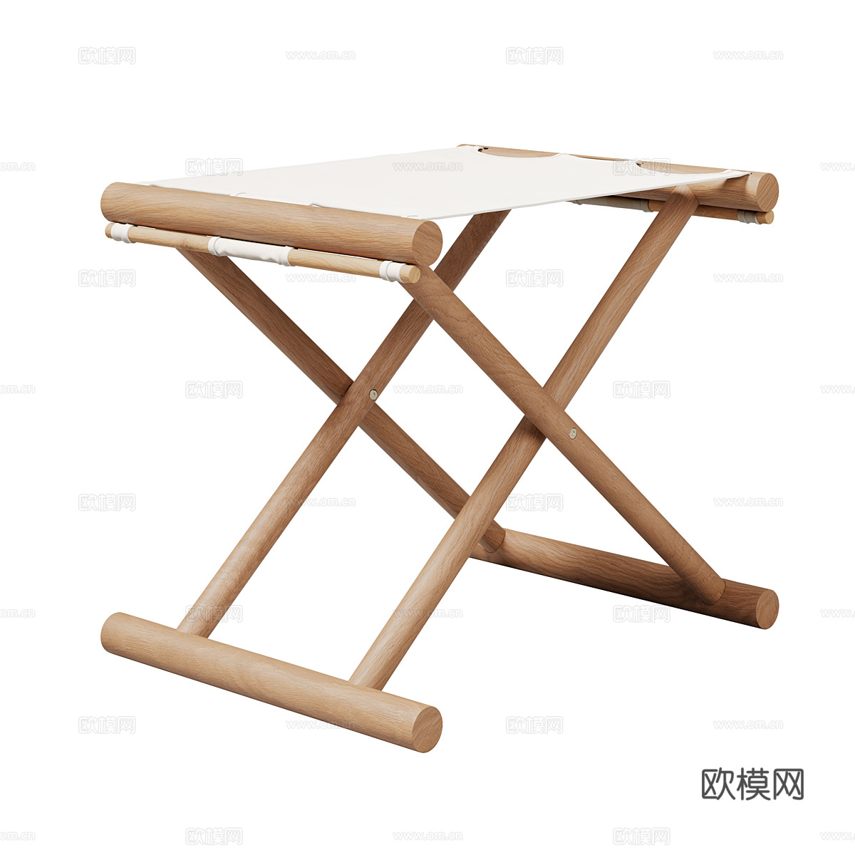 新中式 Campo Coastal 折叠凳子3d模型