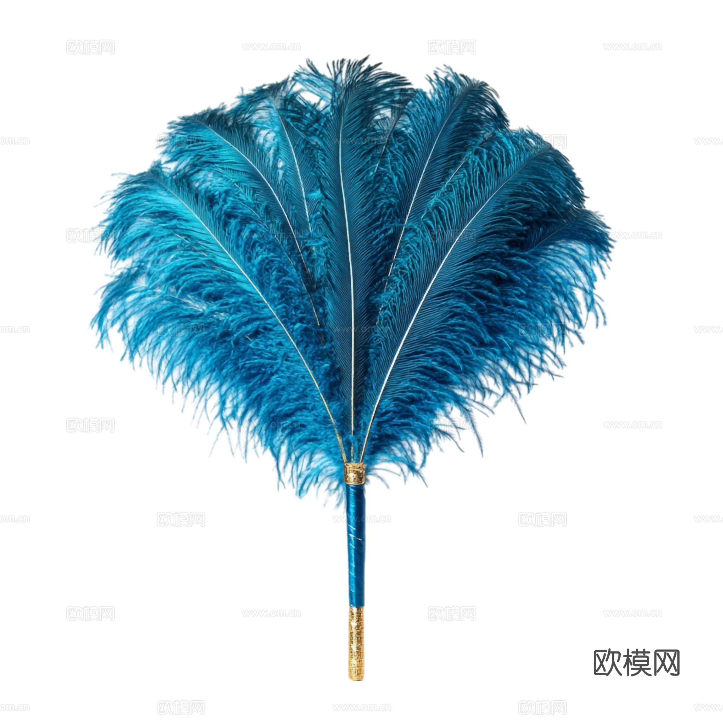 免抠羽毛扇 蓝色羽毛