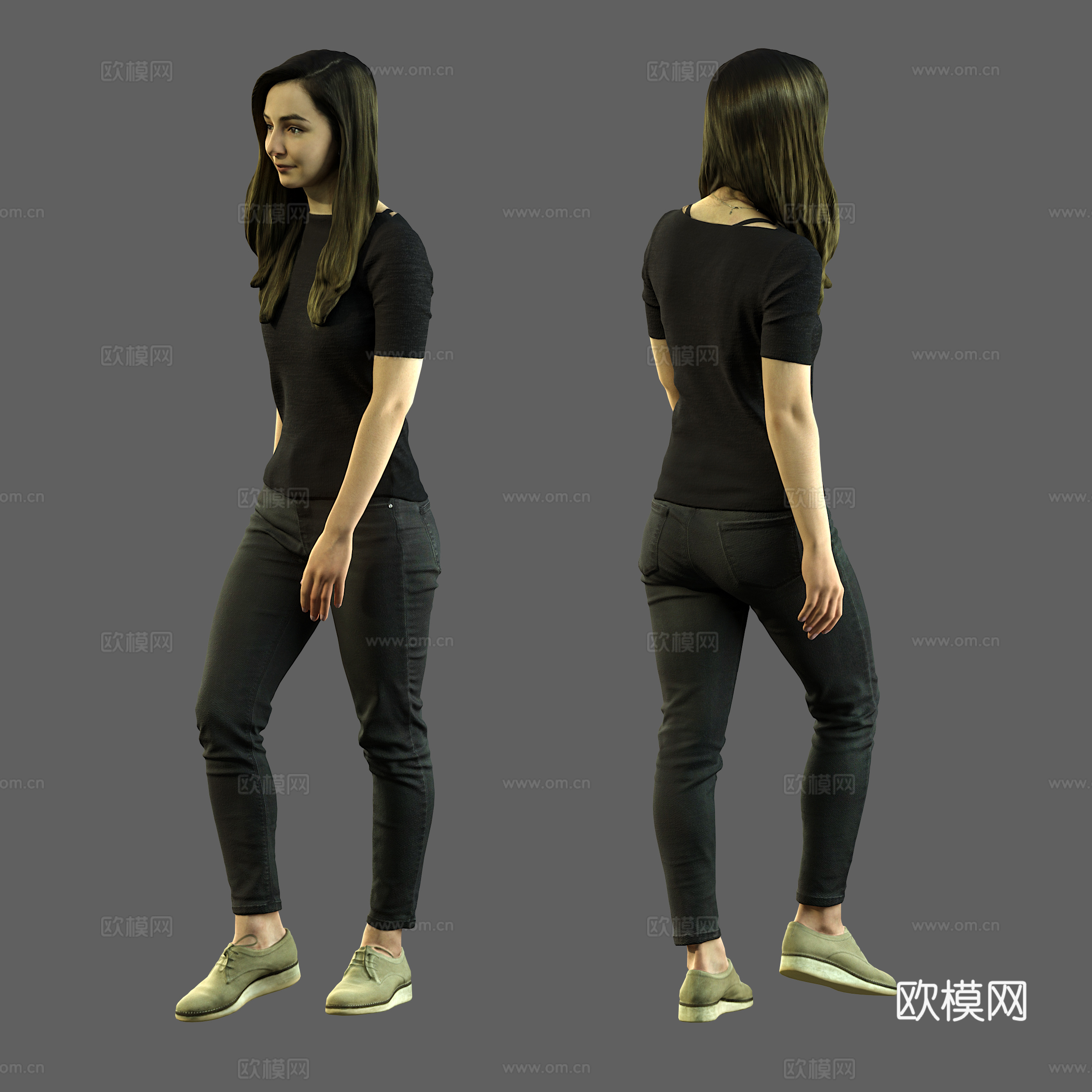 人物 女性 步行的女人3d模型