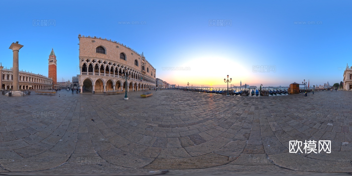 法式傍晚日落街景城市广场HDR 街道街区 教堂