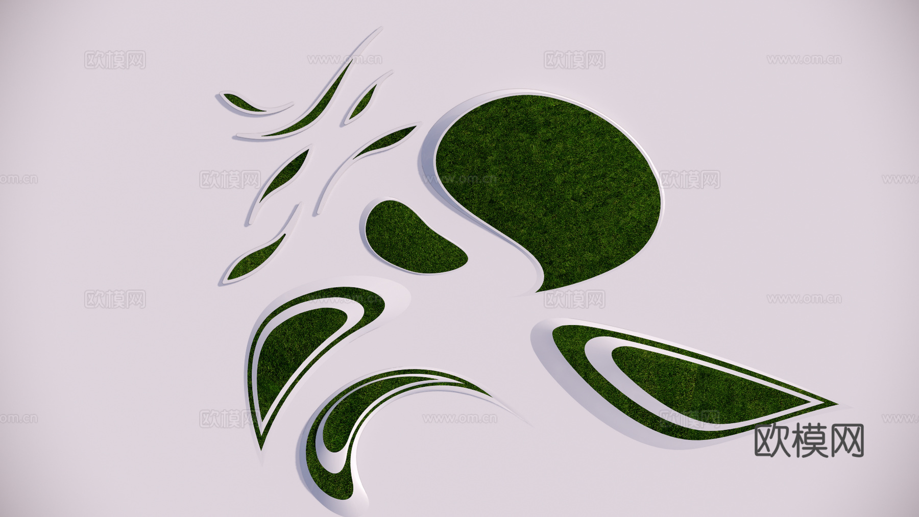 现代景观种植池3d模型