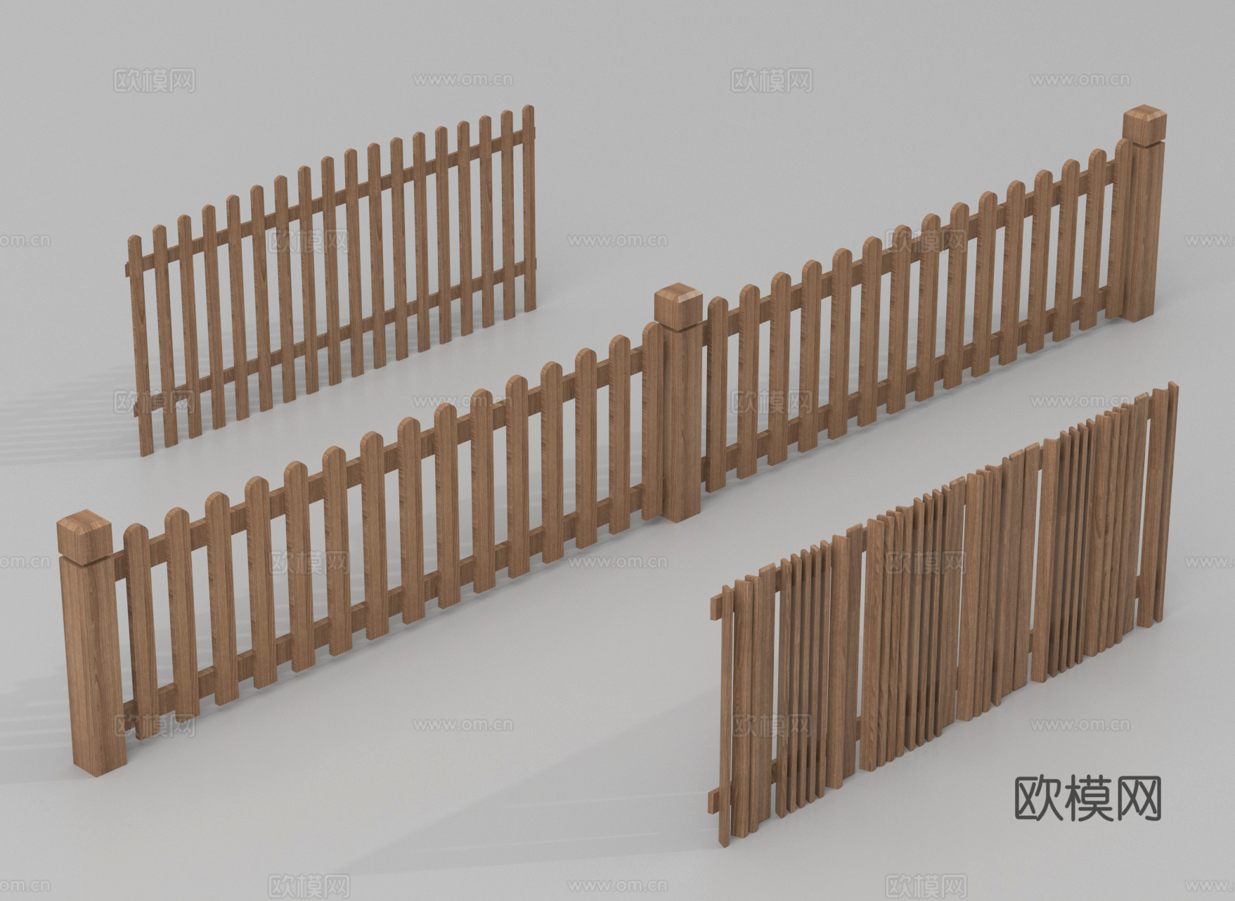 护栏 木栅栏 围栏 栏杆3d模型