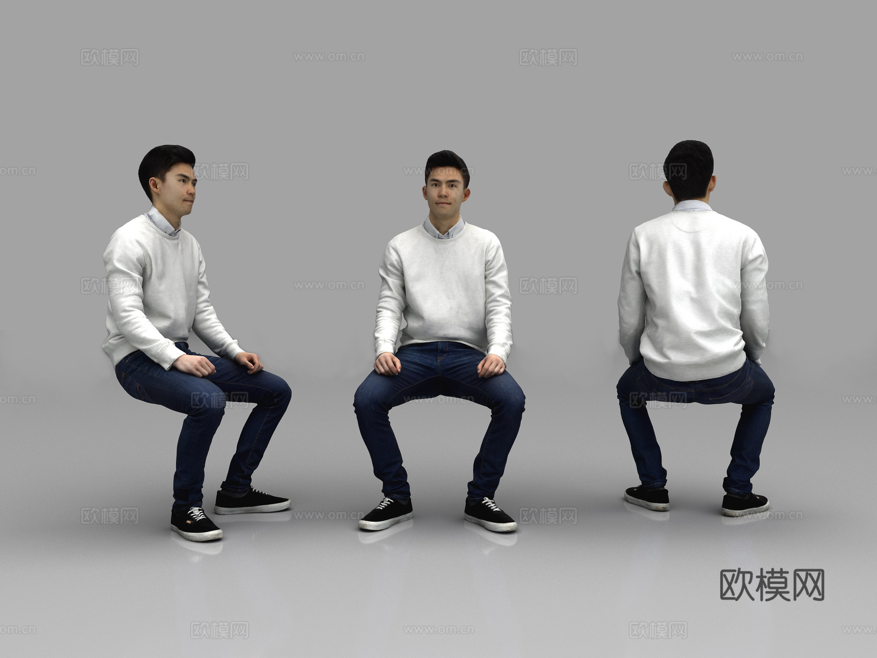 人 人物 男人 坐着的人3d模型