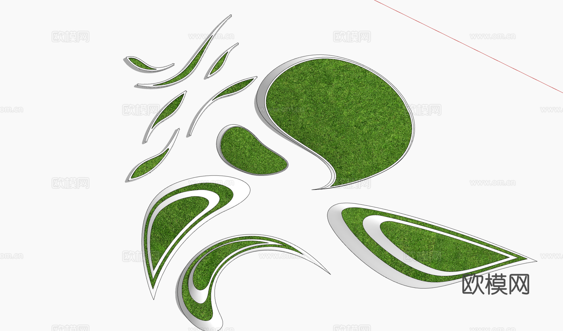 现代景观种植池3d模型
