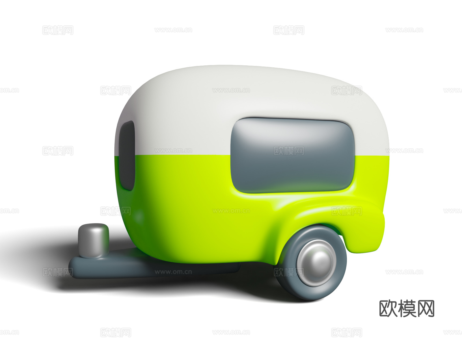 户外露营 卡通风格露营 春夏天出游 旅行帐篷 露营拖车 Ca3d模型