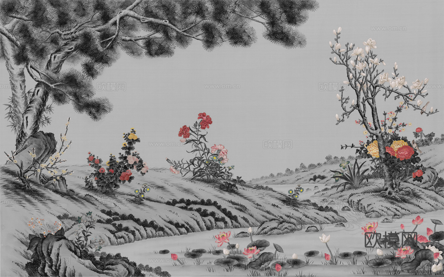 高清中式新中式壁纸壁画
