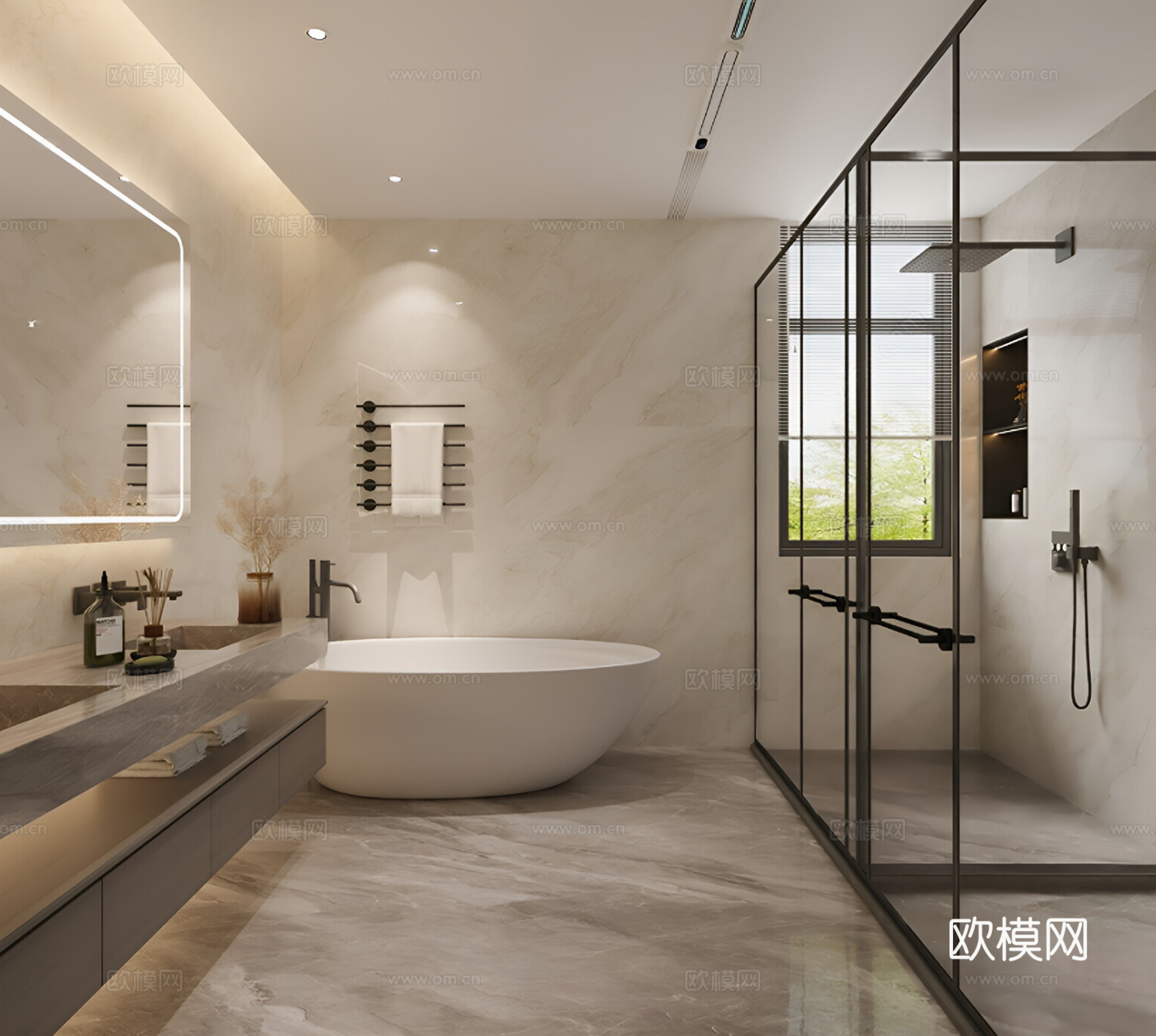 现代意式卫生间3d模型
