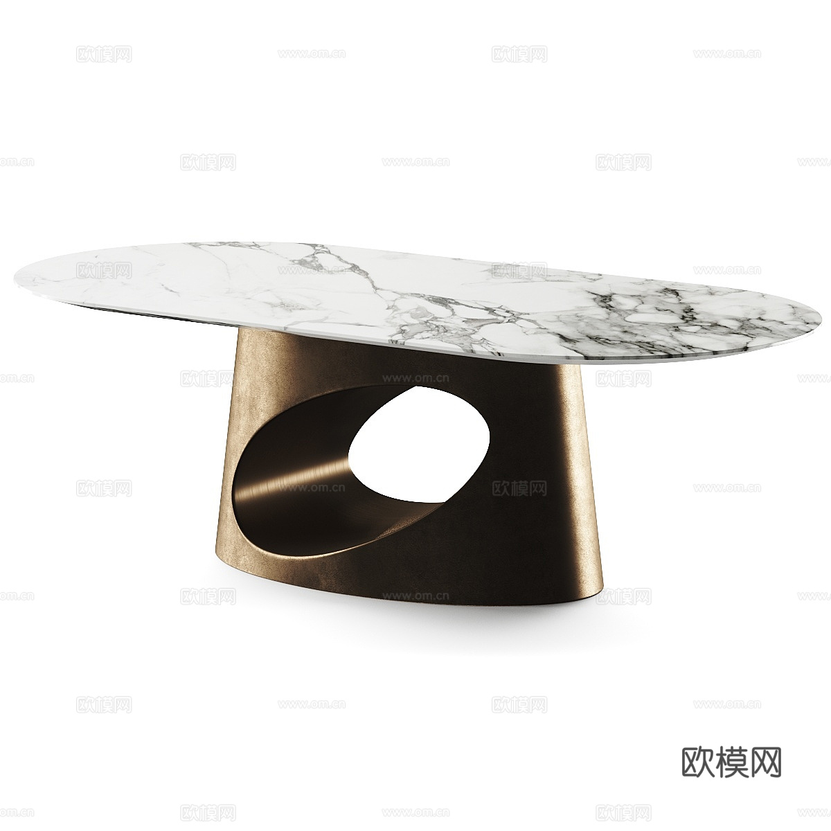 现代轻奢极简 Rugiano Ring 岩板餐桌3d模型