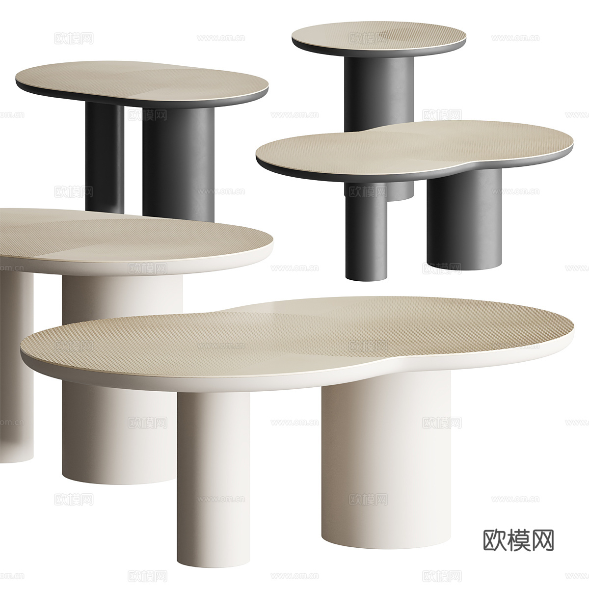 现代意式轻奢茶几3d模型