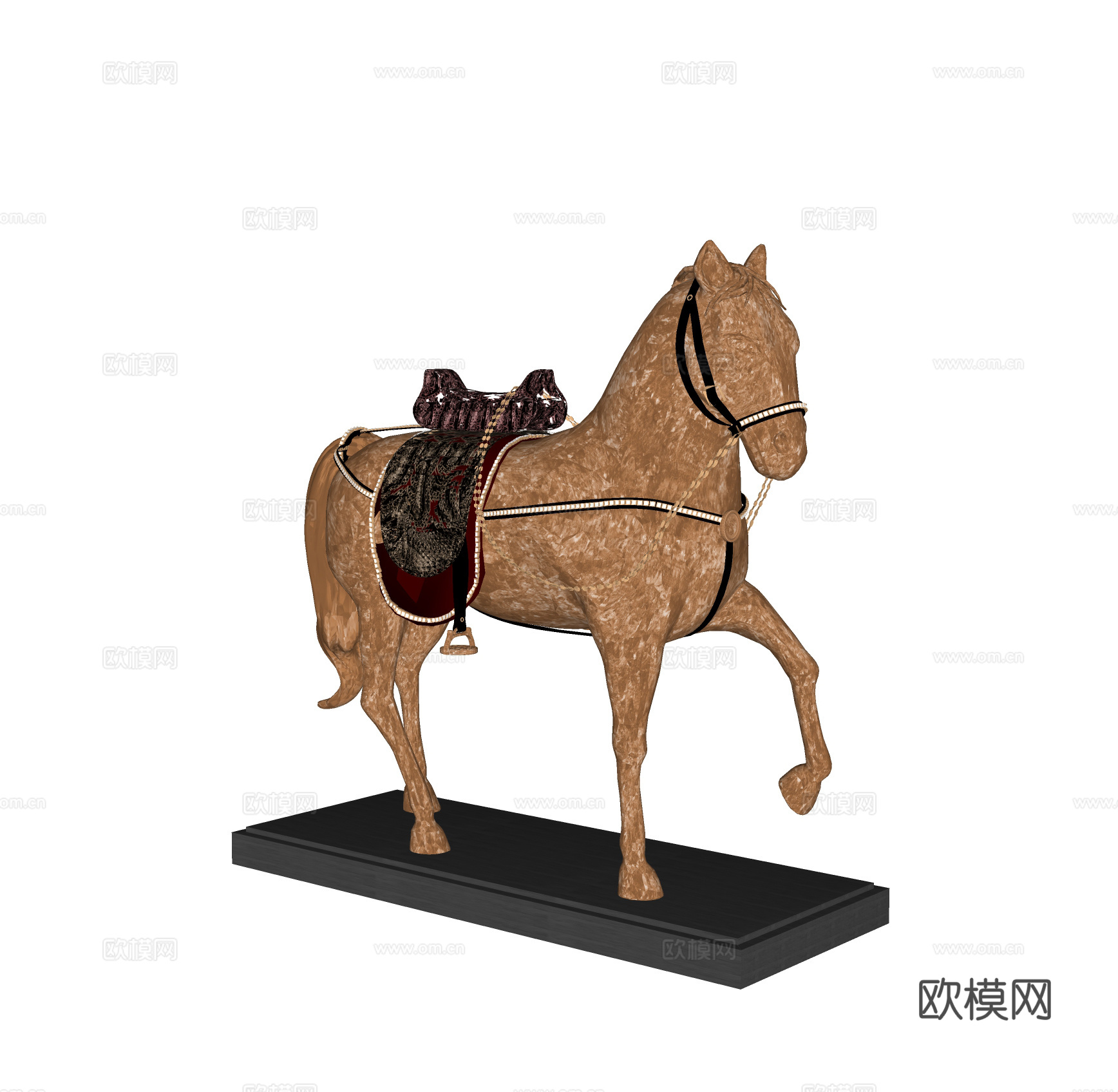 现代轻奢马雕塑摆件su模型