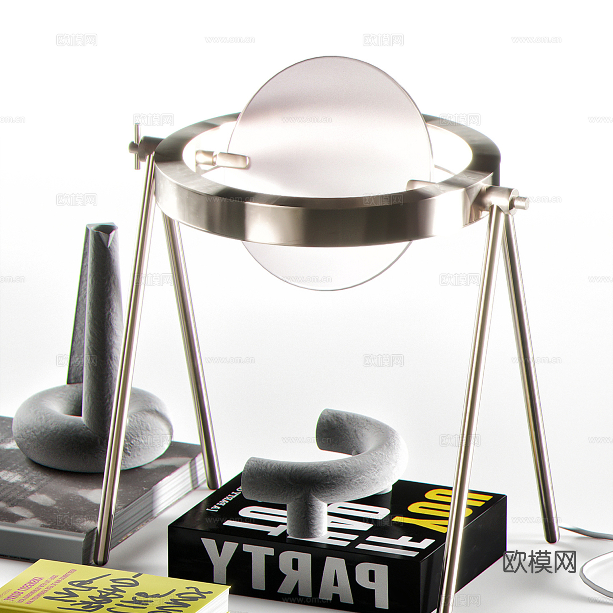 现代桌面饰品摆件组合su模型