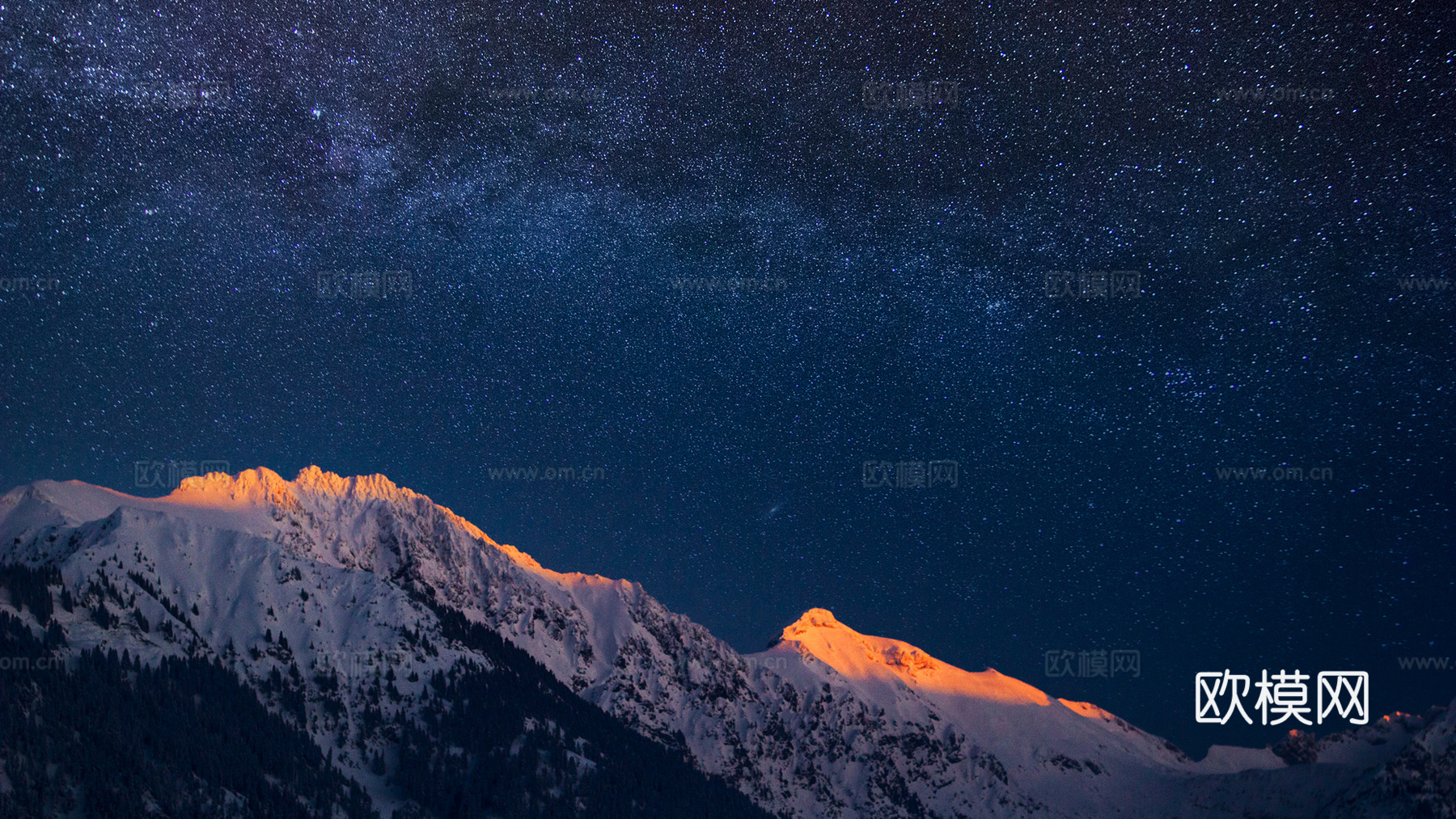 阿尔卑斯山银河系风景