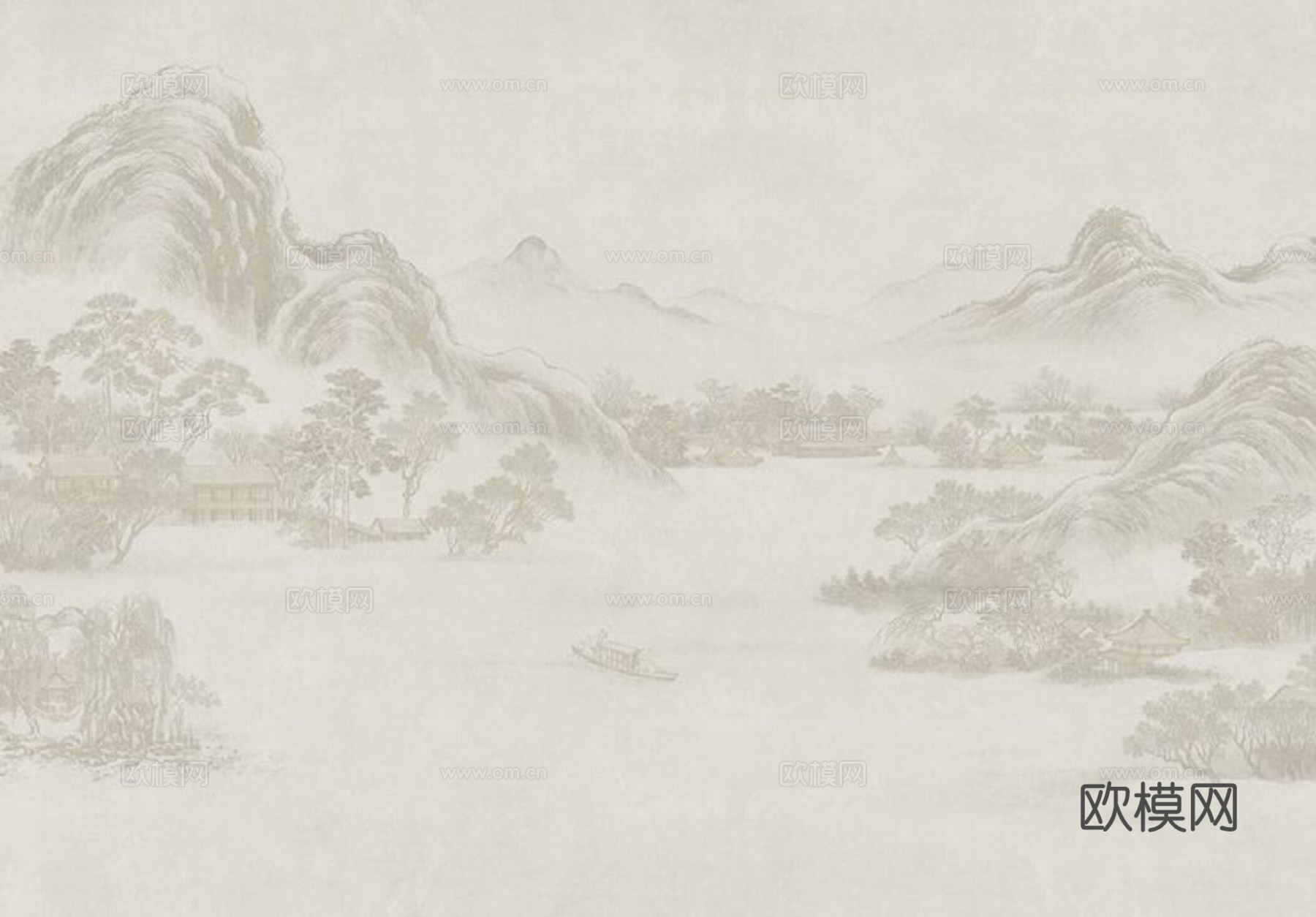 新中式壁纸壁画贴图