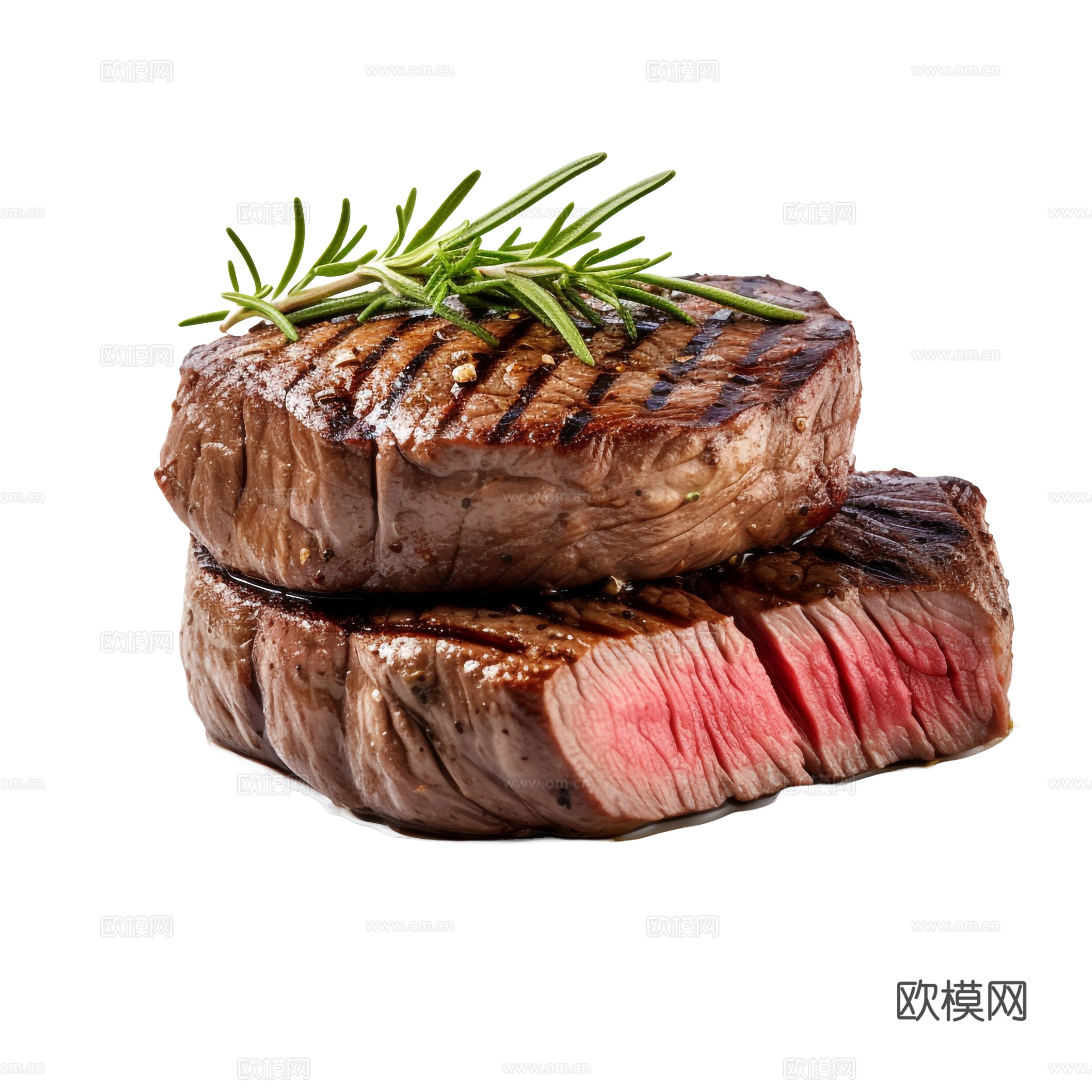 免抠牛排 熟牛排  切开