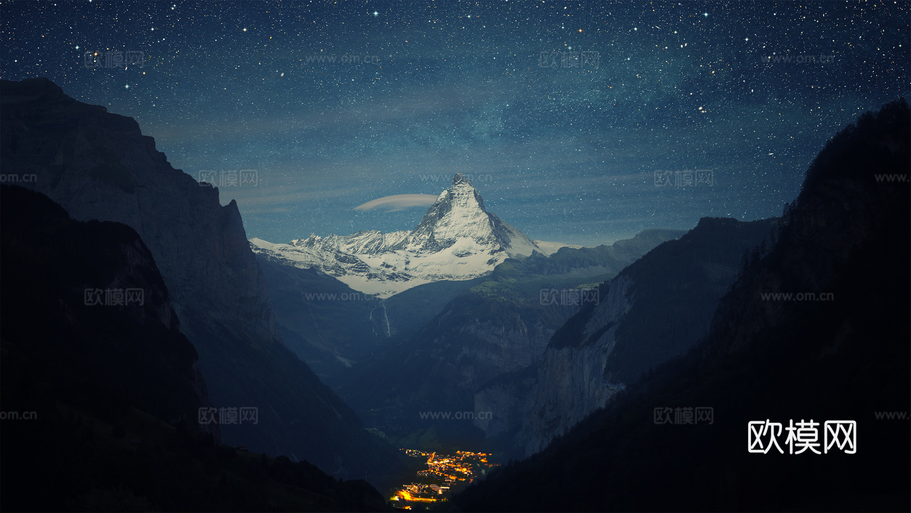 山谷星空风景