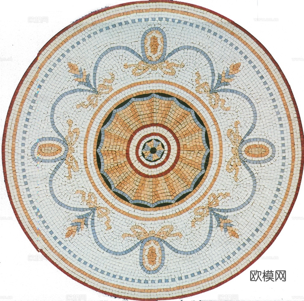 欧式圆形拼花地砖