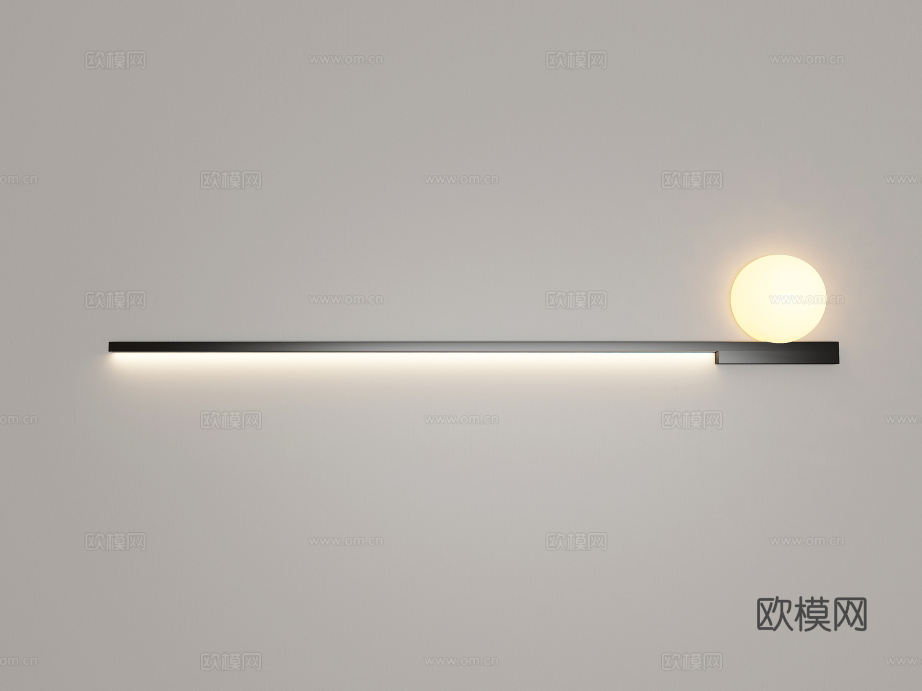 现代极简洗墙壁灯3d模型