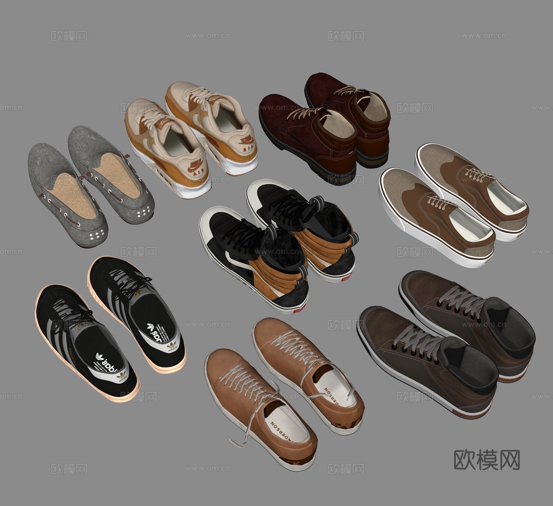 现代休闲鞋su模型