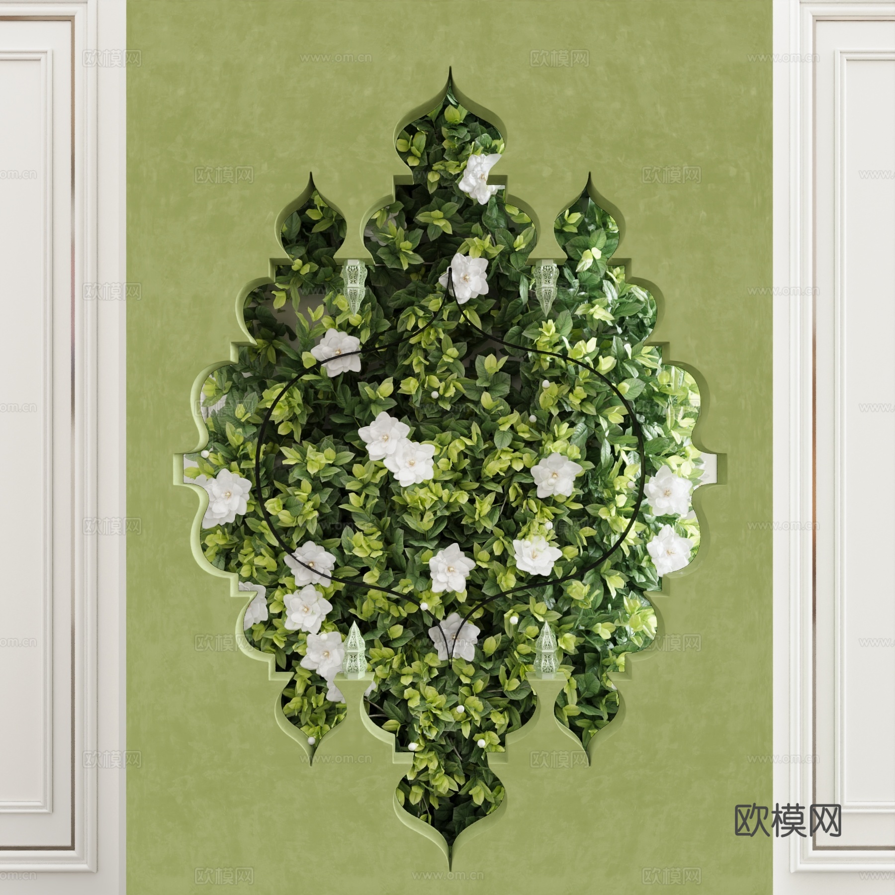 绿植墙 东南亚风3d模型