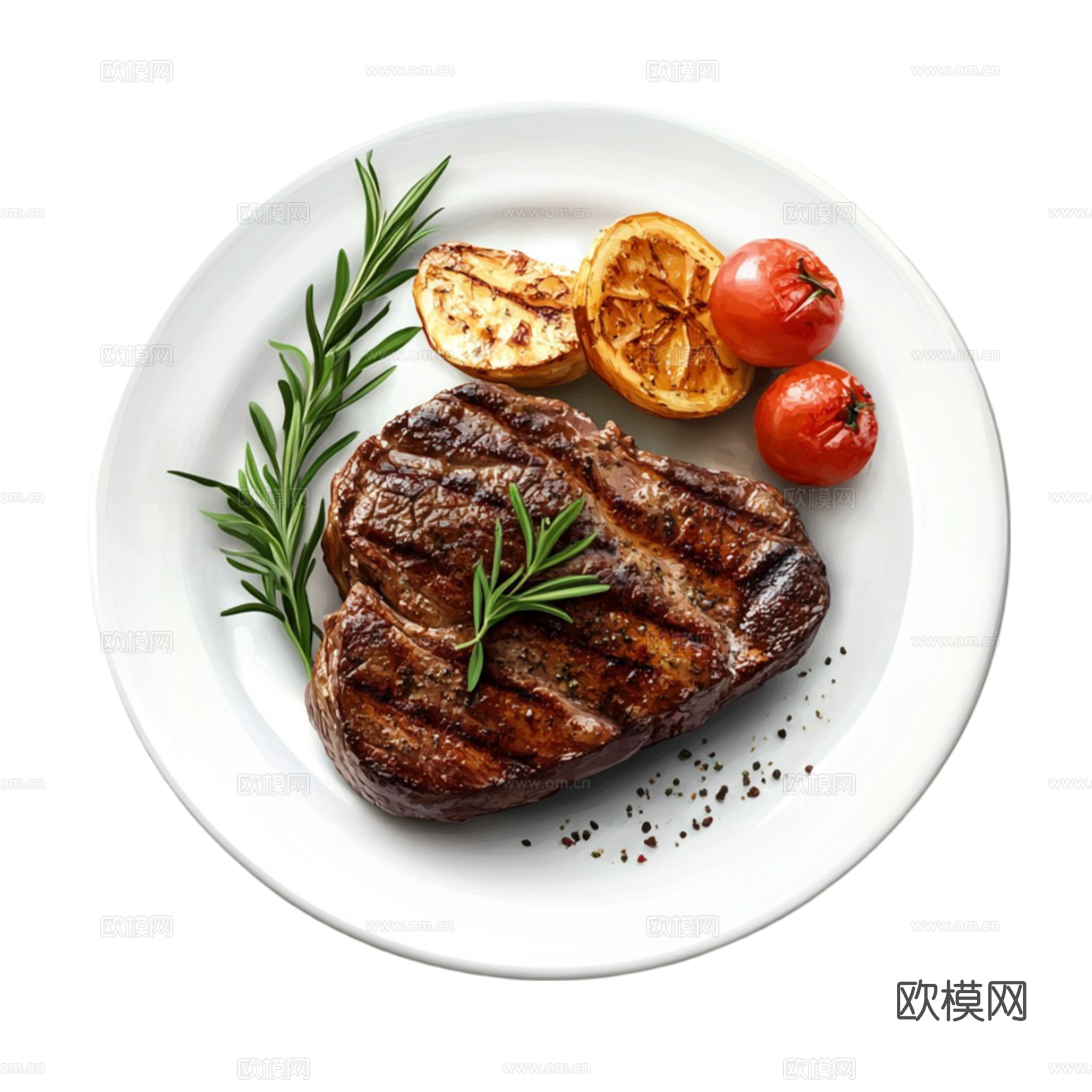 免抠牛排  套餐 切开 熟牛排 生牛排  带骨牛排