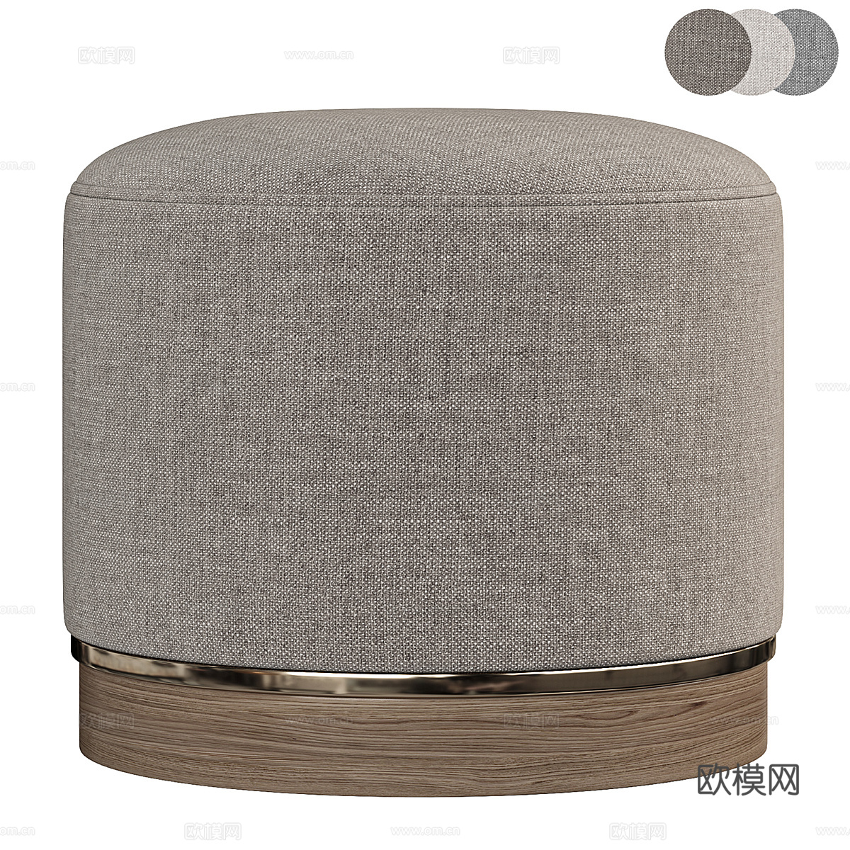 新中式轻奢 EDDY 布艺凳3d模型