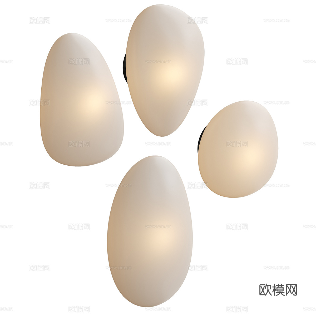 现代奶油风泡泡玻璃壁灯3d模型
