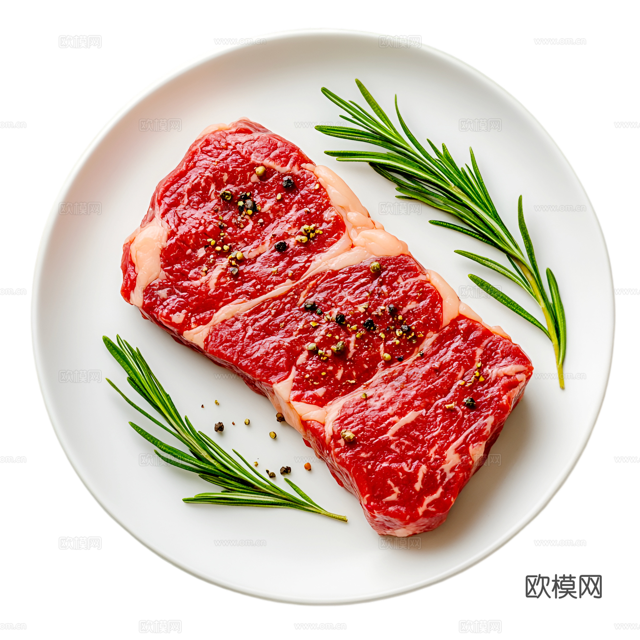 免抠牛排  套餐 切开 熟牛排 生牛排  带骨牛排