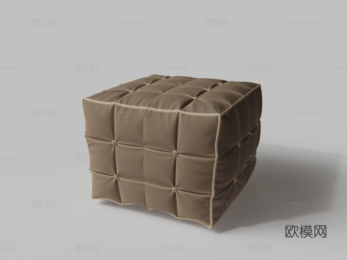 现代布艺涤纶布墩脚踏3d模型
