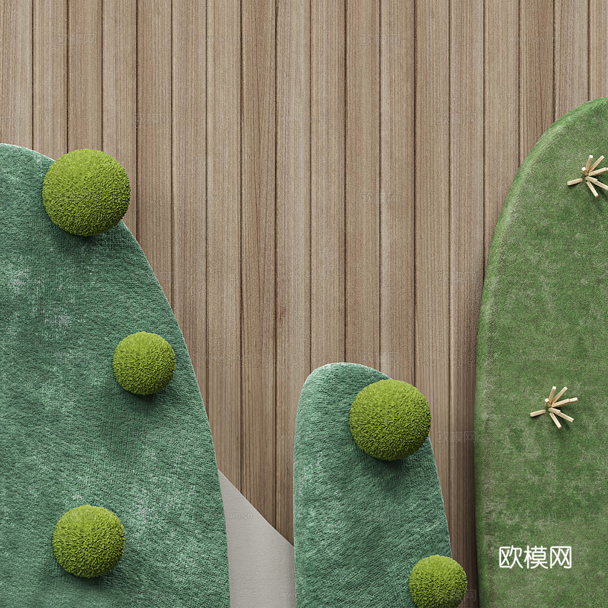 现代儿童墙身护墙板su模型