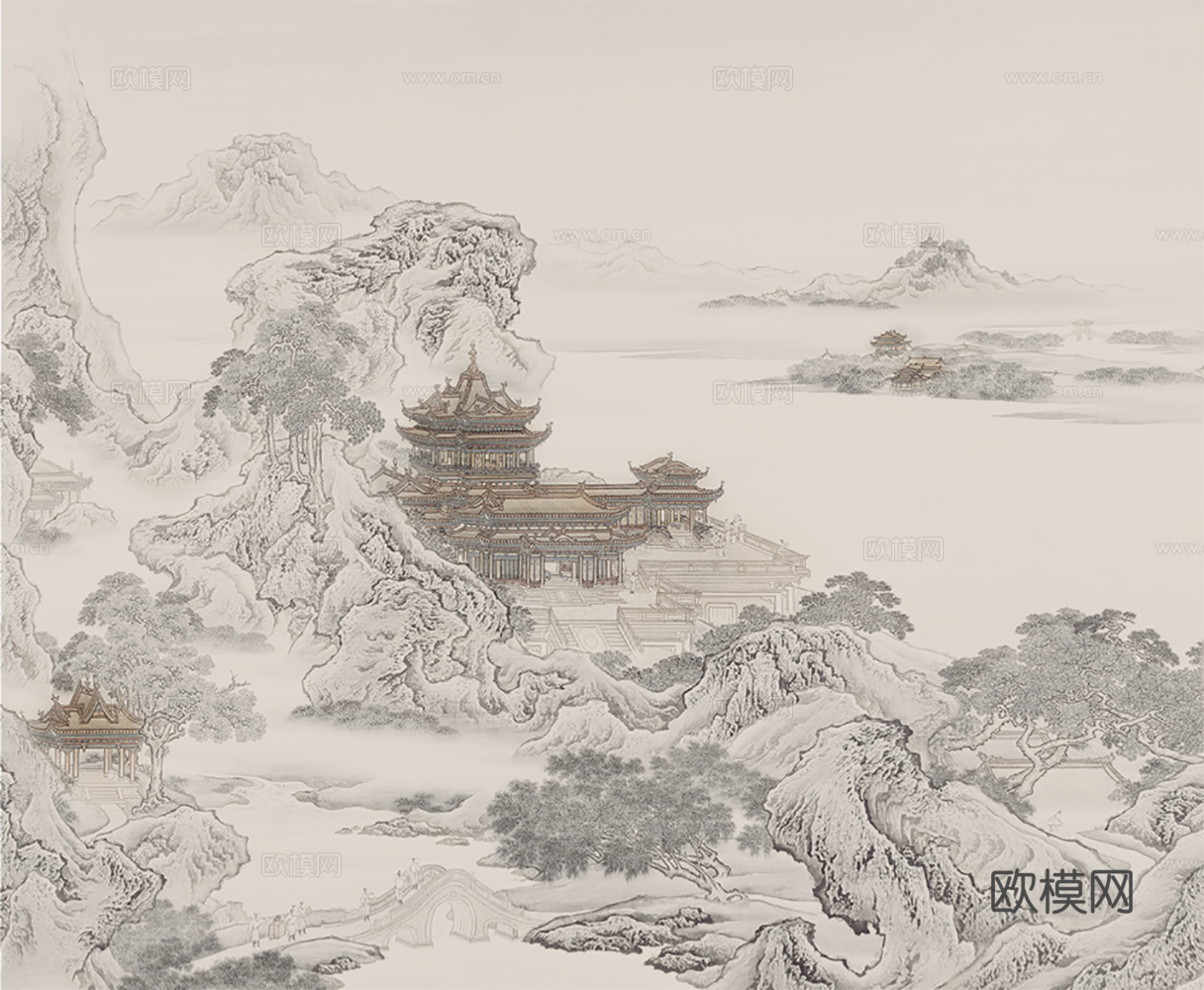 新中式简约壁纸 新中式背景墙