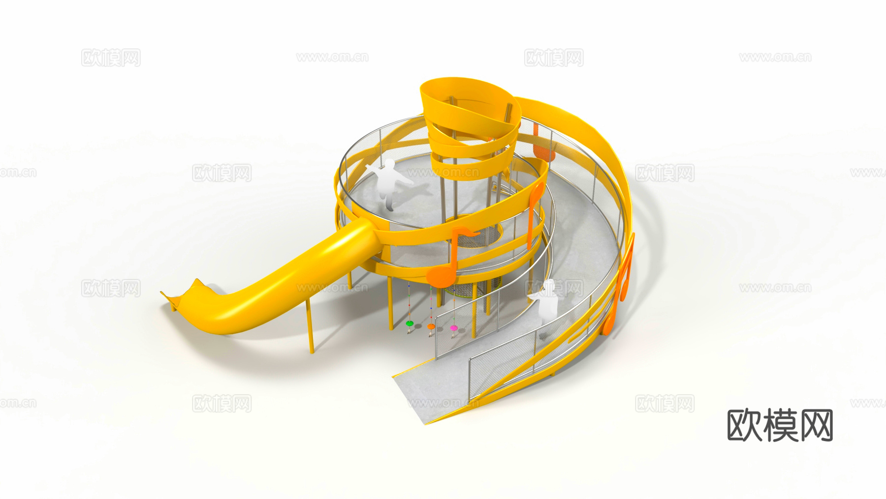 音乐主题游乐设备3d模型
