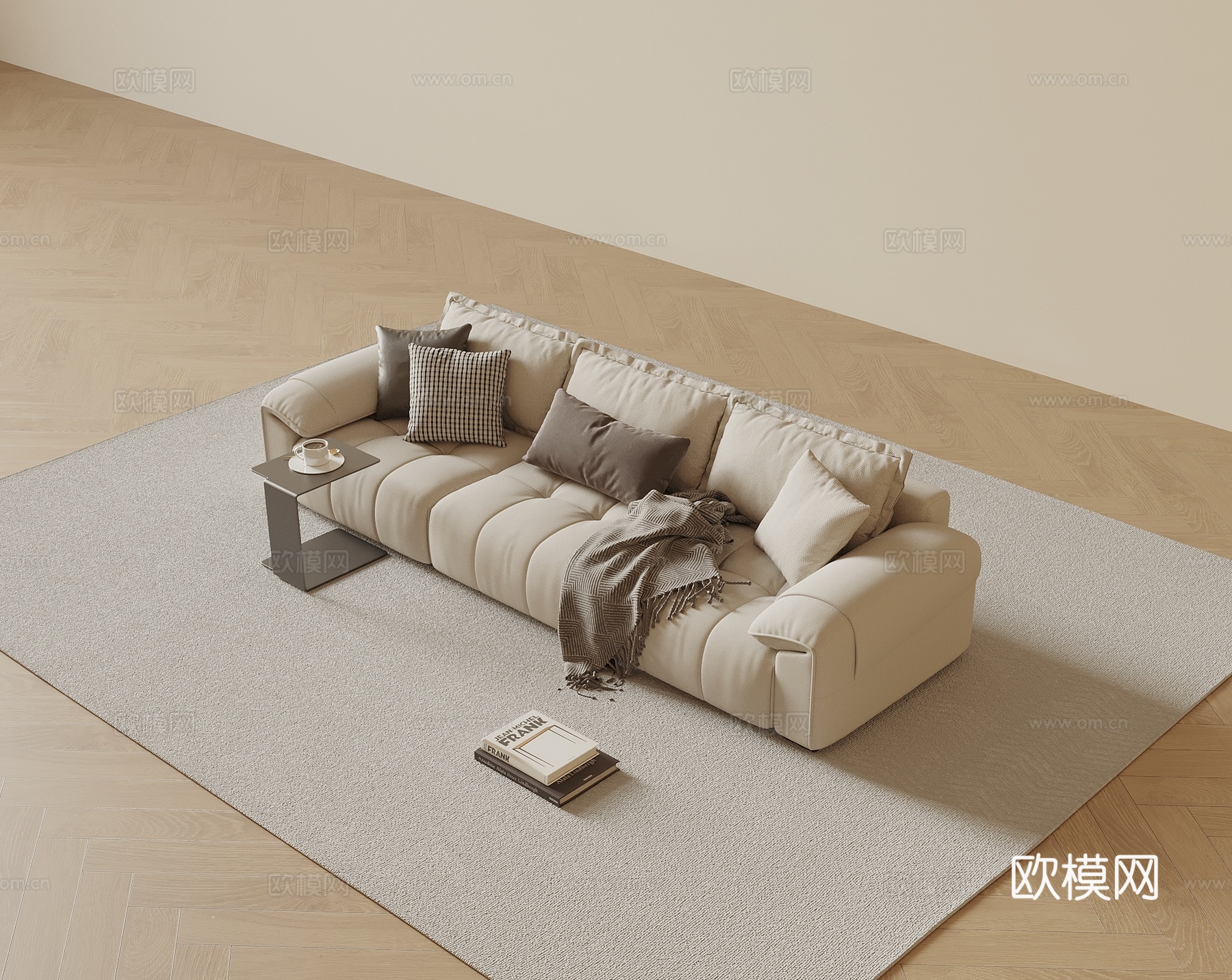 现代三人沙发3d模型