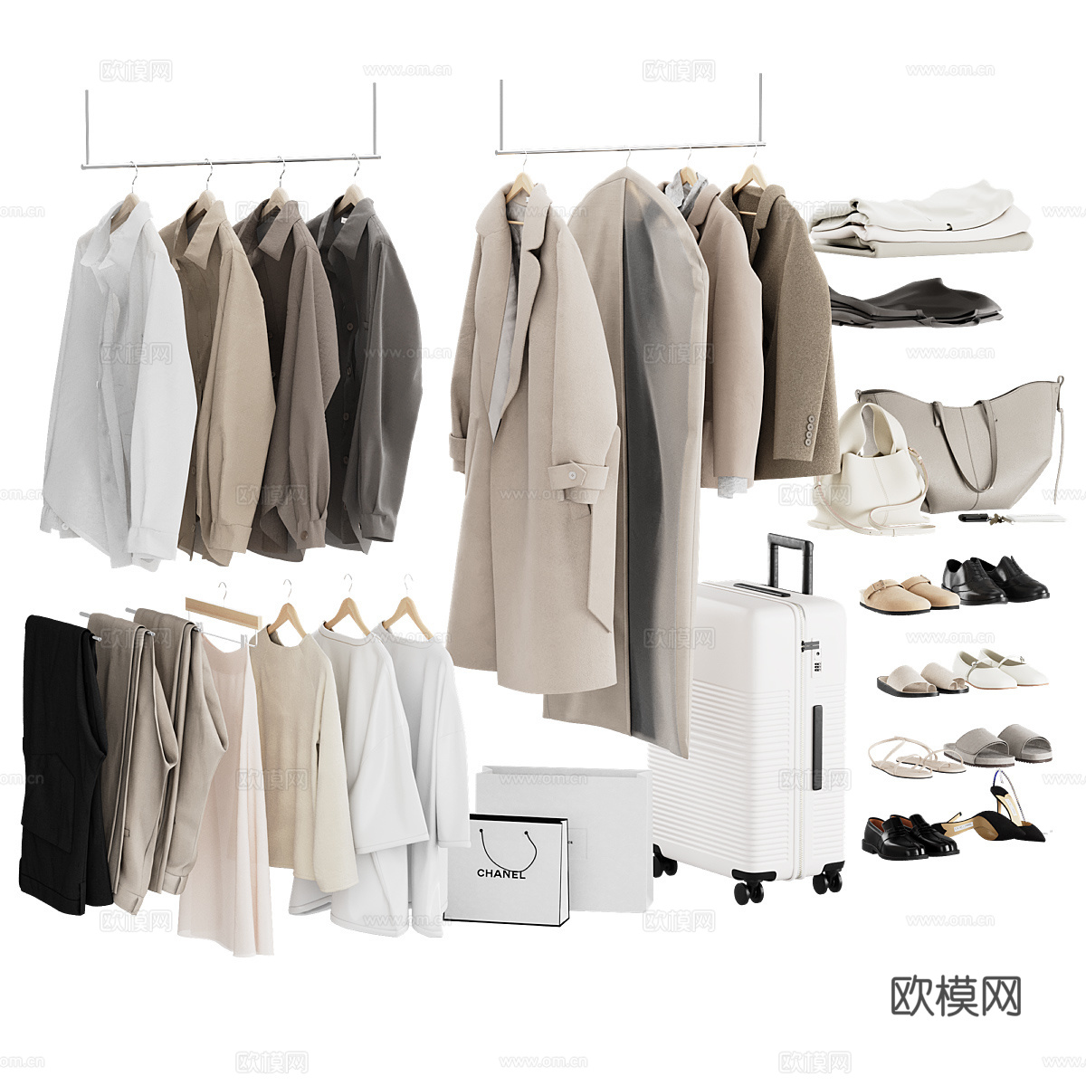 现代服饰鞋帽3d模型