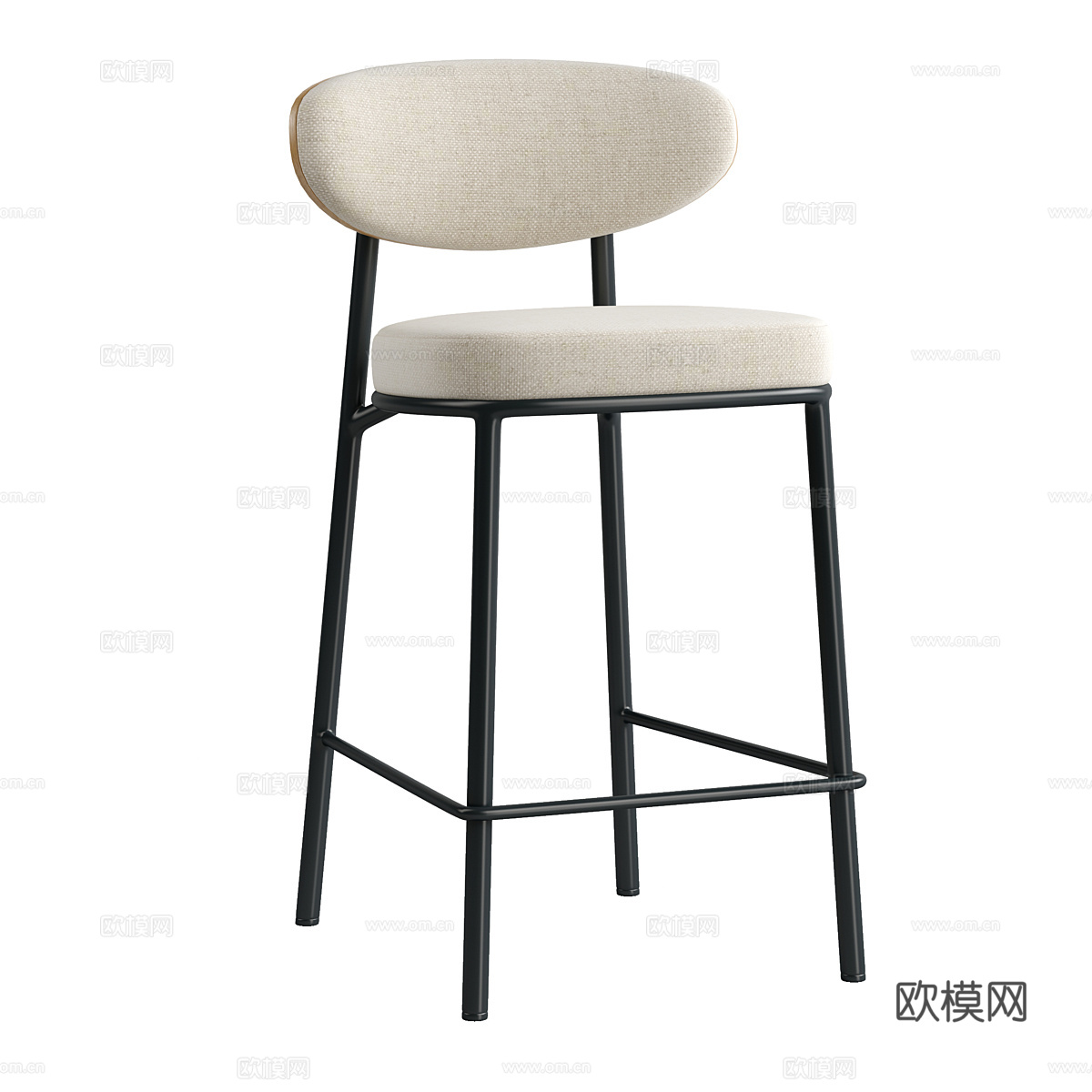 新中式 Harvin 吧台椅3d模型