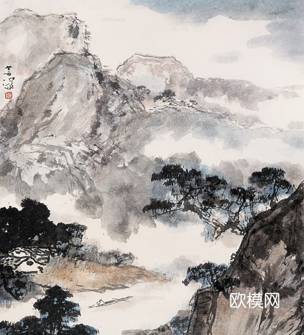 中式水墨画挂画