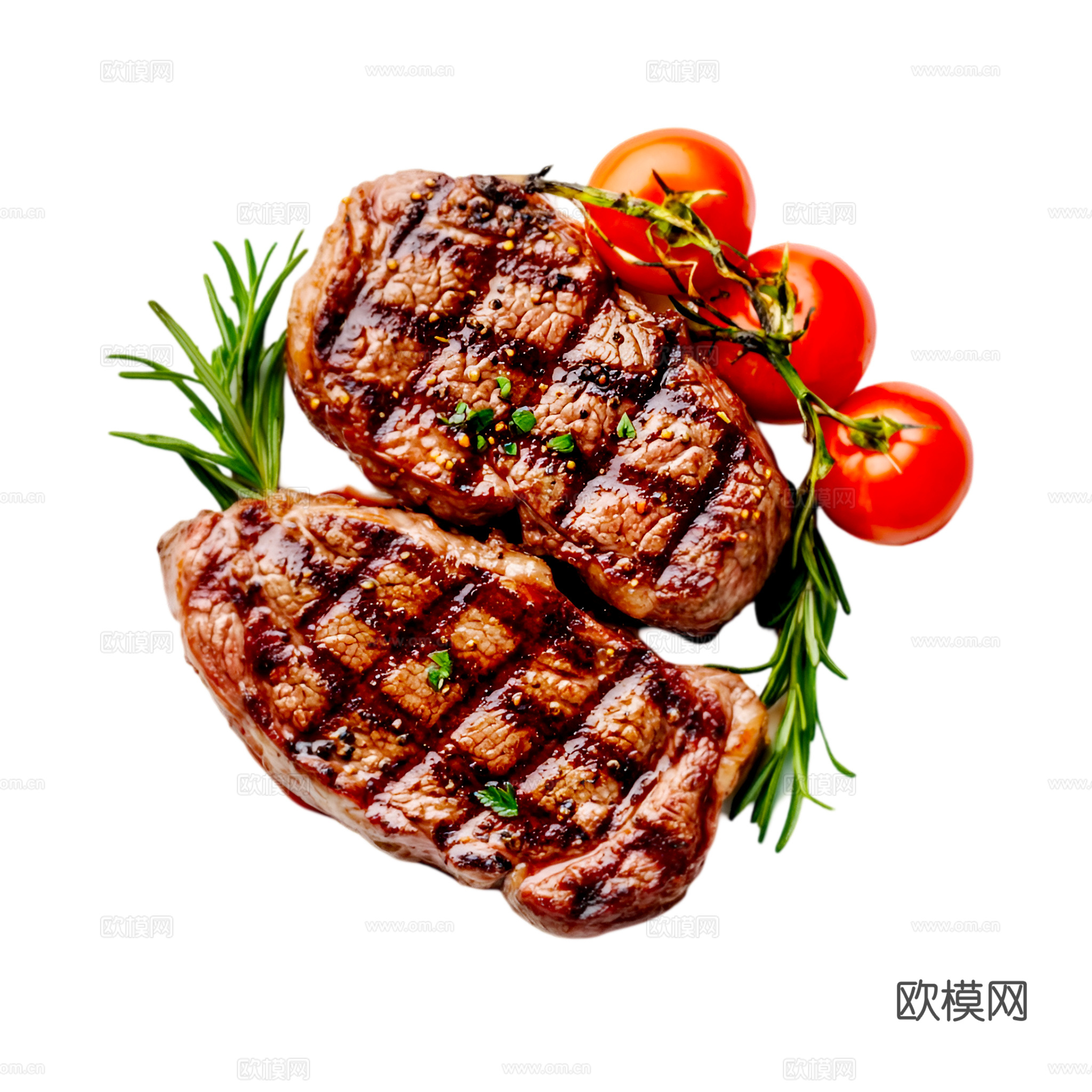 免抠牛排  套餐 切开 熟牛排 生牛排  带骨牛排