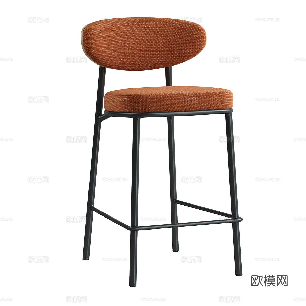 新中式 Harvin 吧台椅3d模型