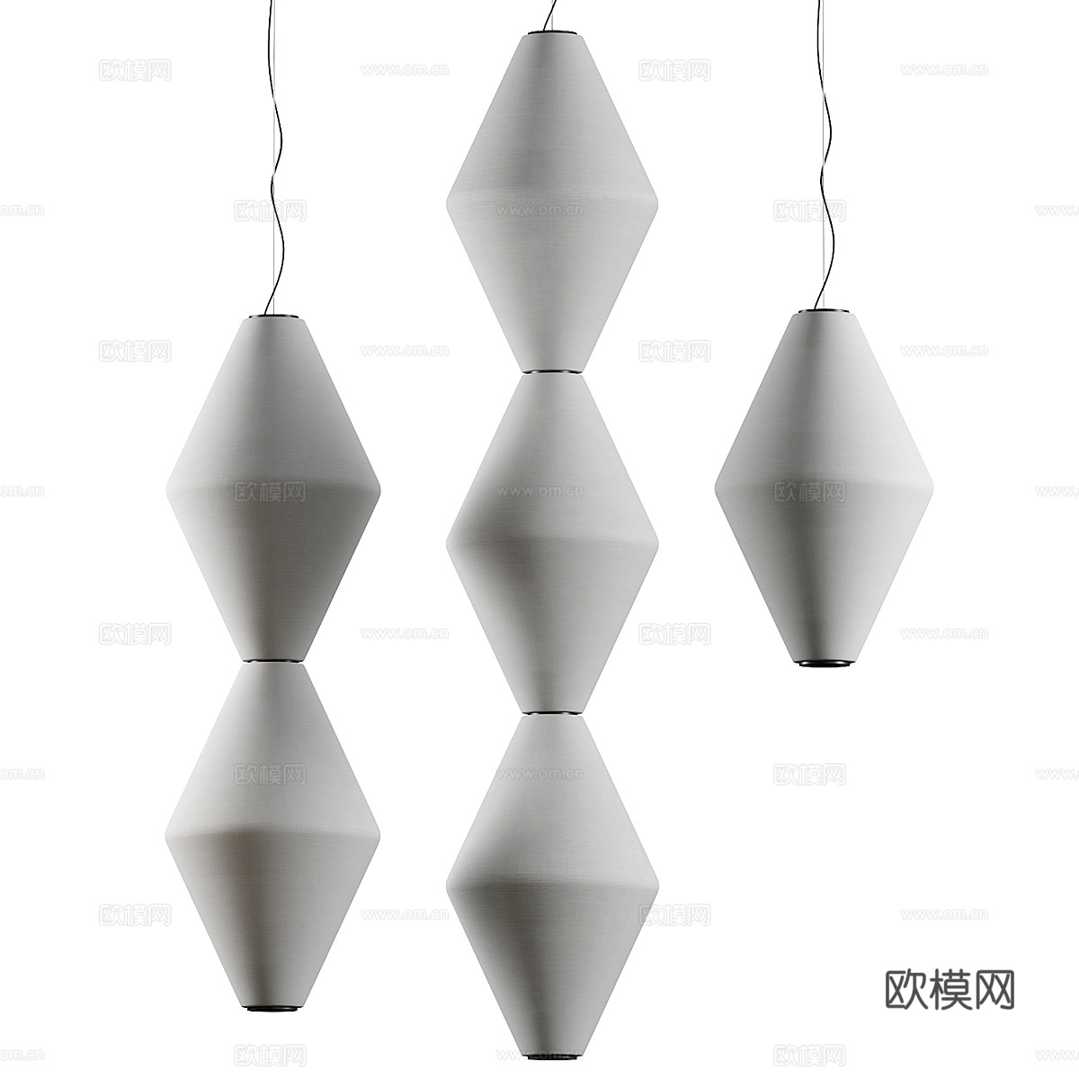 新中式侘寂 De Padova 氦气吊灯3d模型