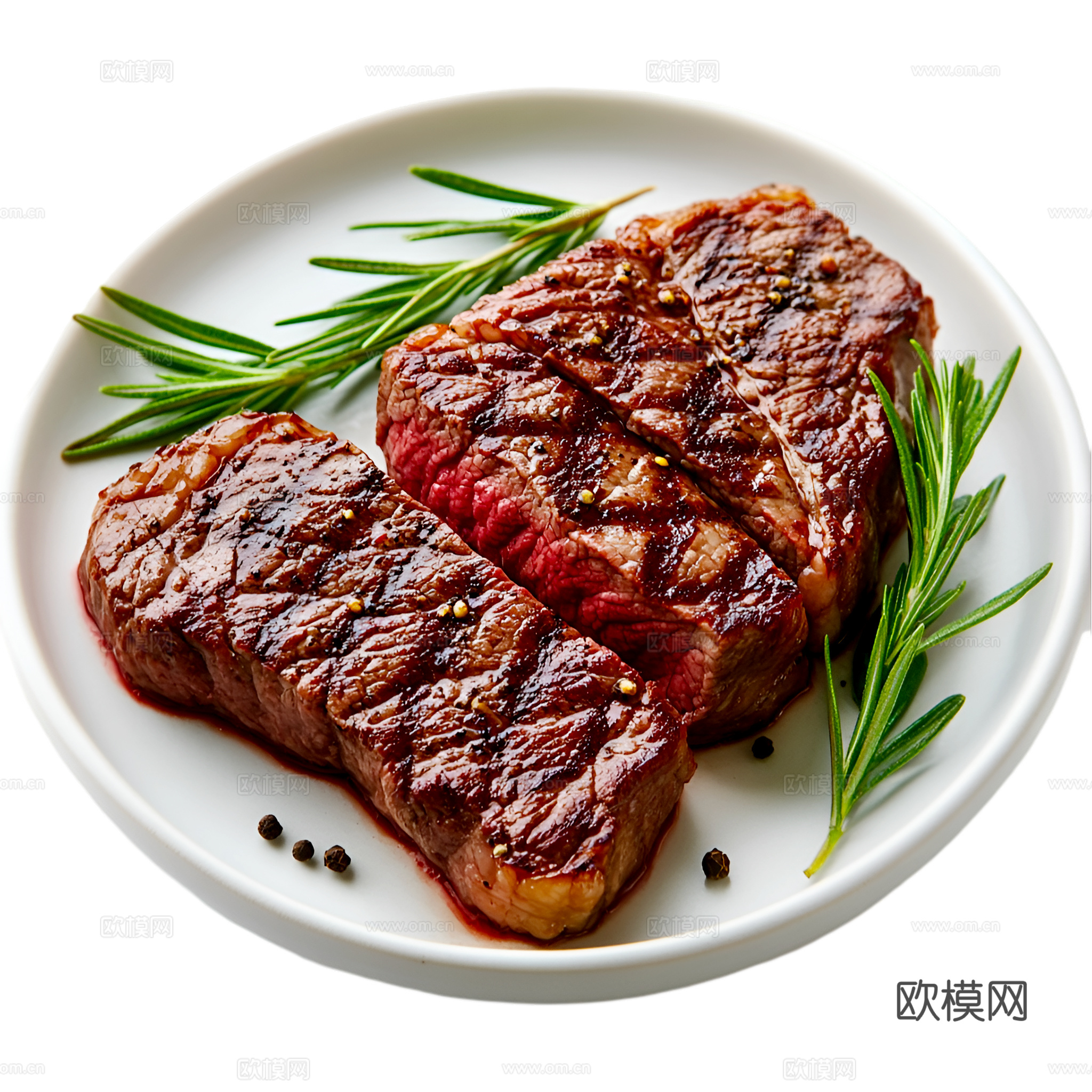 免抠牛排  套餐 切开 熟牛排 生牛排  带骨牛排