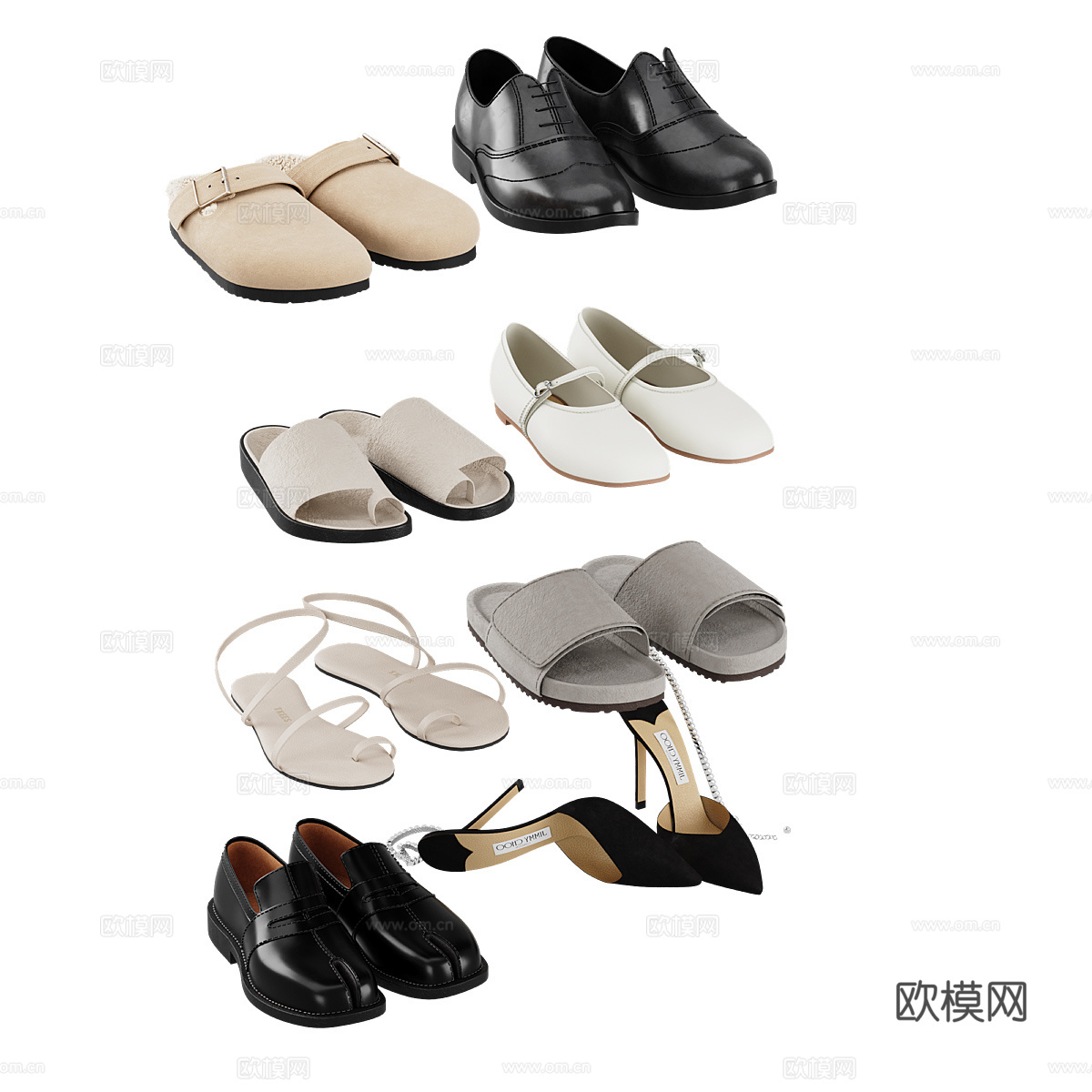 现代服饰鞋帽3d模型