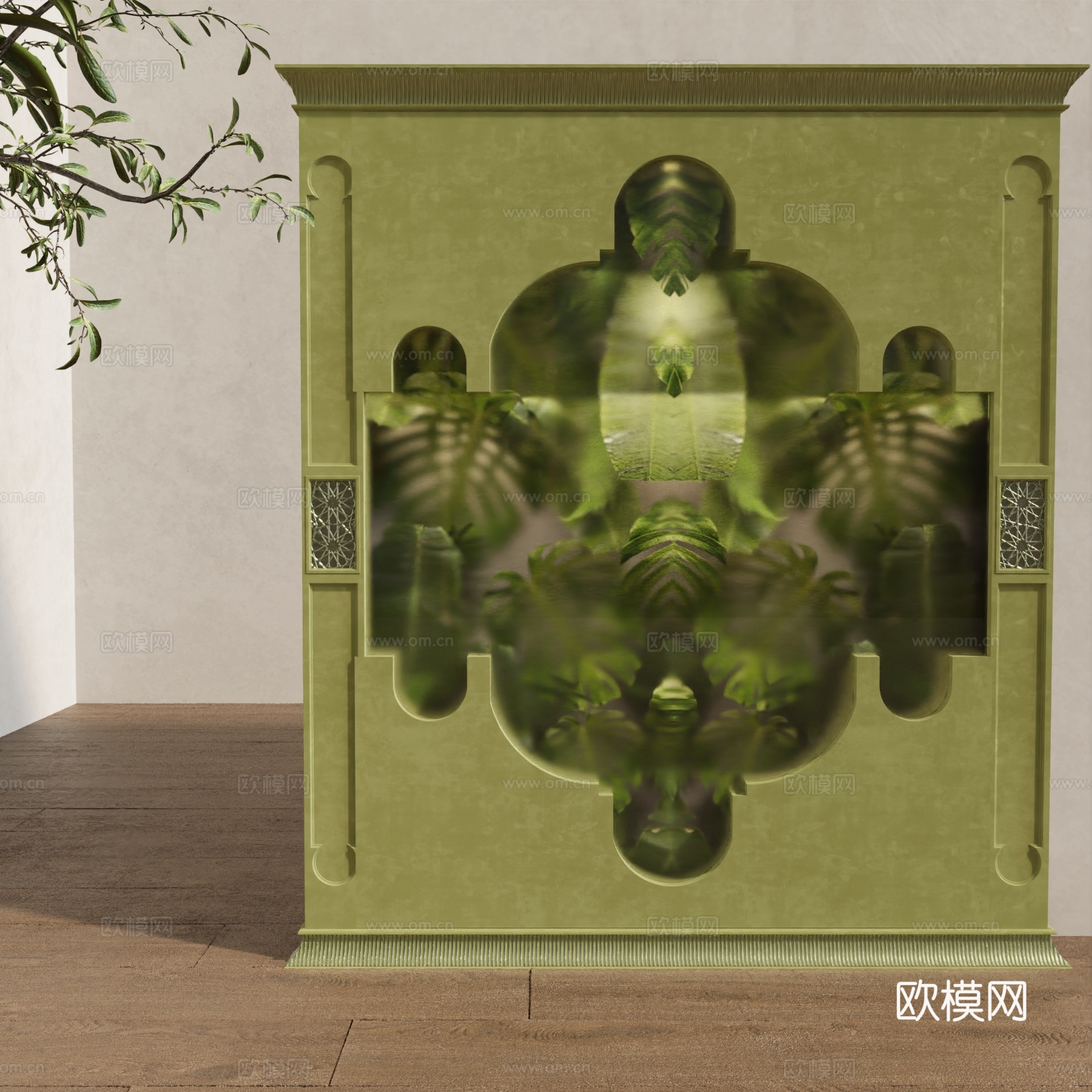 绿植墙 东南亚风3d模型