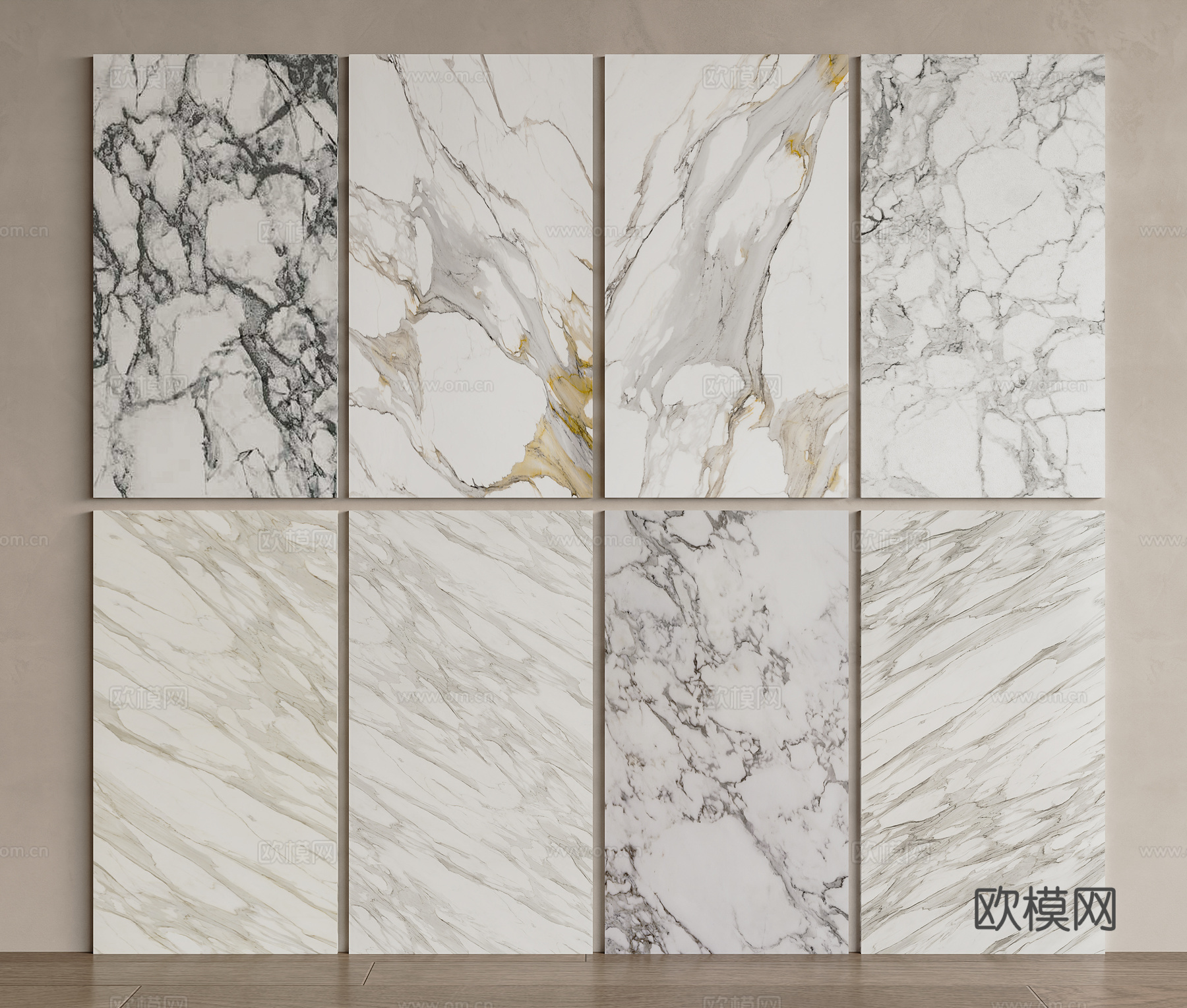 现代大理石背景墙 石材 岩板 白色大理石 瓷砖 岩板背景墙3d模型